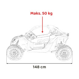 Pojazd Buggy Maverick Turbo RR Koła Niebiesko-Szary