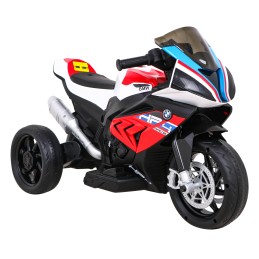 Motor BMW HP4 na akumulator dla dzieci Czerwony + 3 Koła + LED + MP3 USB + Ekoskóra