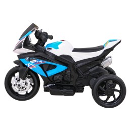 Motor BMW HP4 na akumulator dla dzieci Niebieski + 3 Koła + LED + MP3 USB + Ekoskóra