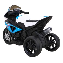 Motor BMW HP4 na akumulator dla dzieci Niebieski + 3 Koła + LED + MP3 USB + Ekoskóra