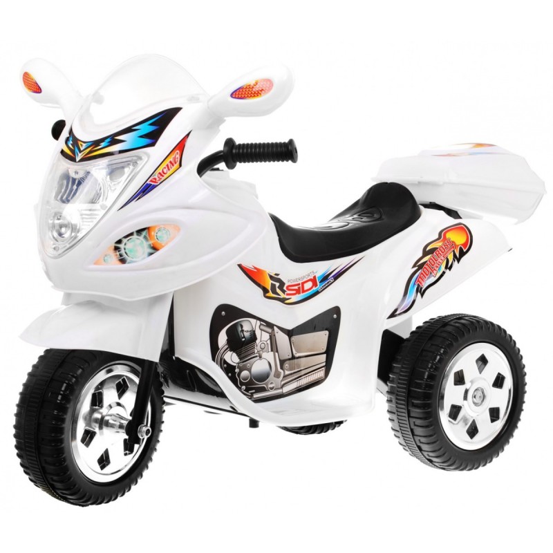 Motorek Trójkołowy BJX-088 elektryczny dla najmłodszych Biały + Dźwięki + Światła