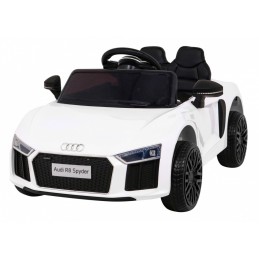 Audi R8 na akumulator dla dzieci Biały + Pilot + EVA + Wolny Start + MP3 LED