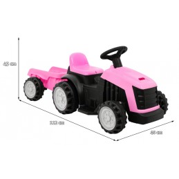 Traktor z Przyczepą Różowy