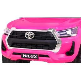 Toyota Hilux na akumulator dla dzieci, Różowy Pickup + Napęd 4x4 + Pilot