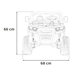Auto Pick-Up Speed 900 dla dzieci Biały + Napęd 4x4 + Ruchomy kiper + Bagażnik + Pilot + Łopatka + Audio LED