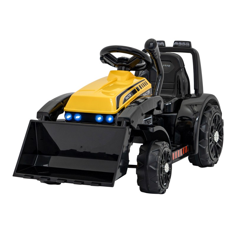 Traktor Spychacz G320 dla najmłodszych dzieci Żółty + Ruchoma łyżka + Melodie + Klakson + Światła LED