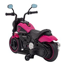 Motorek Chopper FASTER na akumulator dla dzieci Różowy + Radio FM + Panel audio + LED