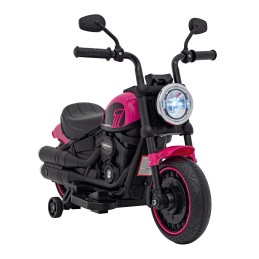 Motorek Chopper FASTER na akumulator dla dzieci Różowy + Radio FM + Panel audio + LED