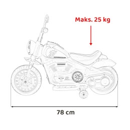 Motorek Chopper FASTER na akumulator dla dzieci Czerwony + Radio FM + Panel audio + LED