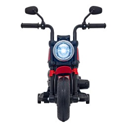 Motorek Chopper FASTER na akumulator dla dzieci Czerwony + Radio FM + Panel audio + LED