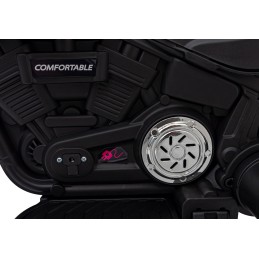 Motorek Chopper FASTER na akumulator dla dzieci Czerwony + Radio FM + Panel audio + LED