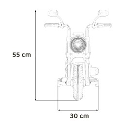 Motorek Chopper FASTER na akumulator dla dzieci Biały + Radio FM + Panel audio + LED