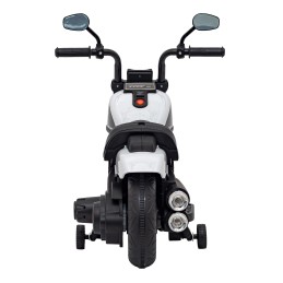 Motorek Chopper FASTER na akumulator dla dzieci Biały + Radio FM + Panel audio + LED