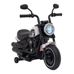 Motorek Chopper FASTER na akumulator dla dzieci Biały + Radio FM + Panel audio + LED