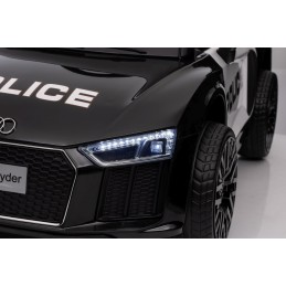 Audi R8 Policja na akumulator dla dzieci + Pilot + EVA + Wolny Start + MP3 LED