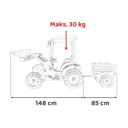 Pojazd MEGA Traktor D68 Z Przyczepką Zielony